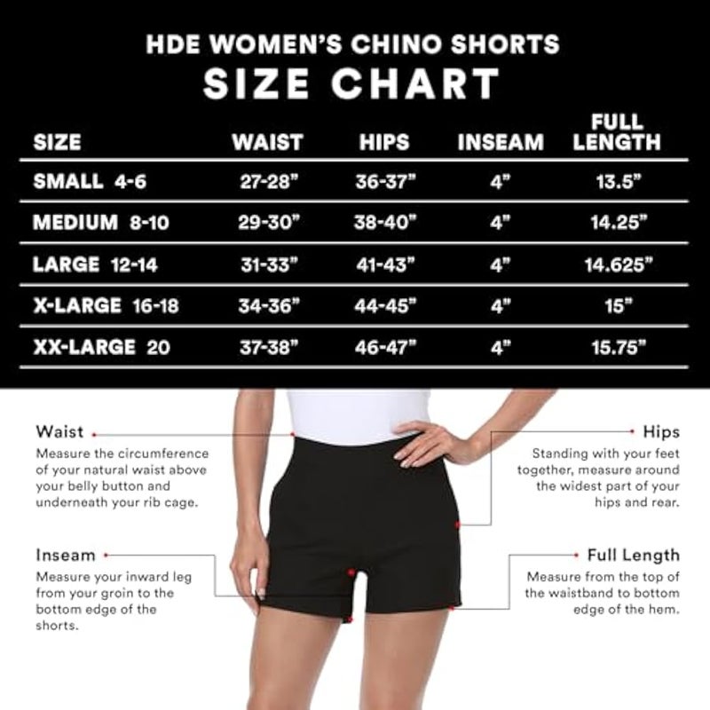 HDE Chino Shorts for Women 4 Inseam Elastic High Waisted Casual Summer Shorts - Image 3