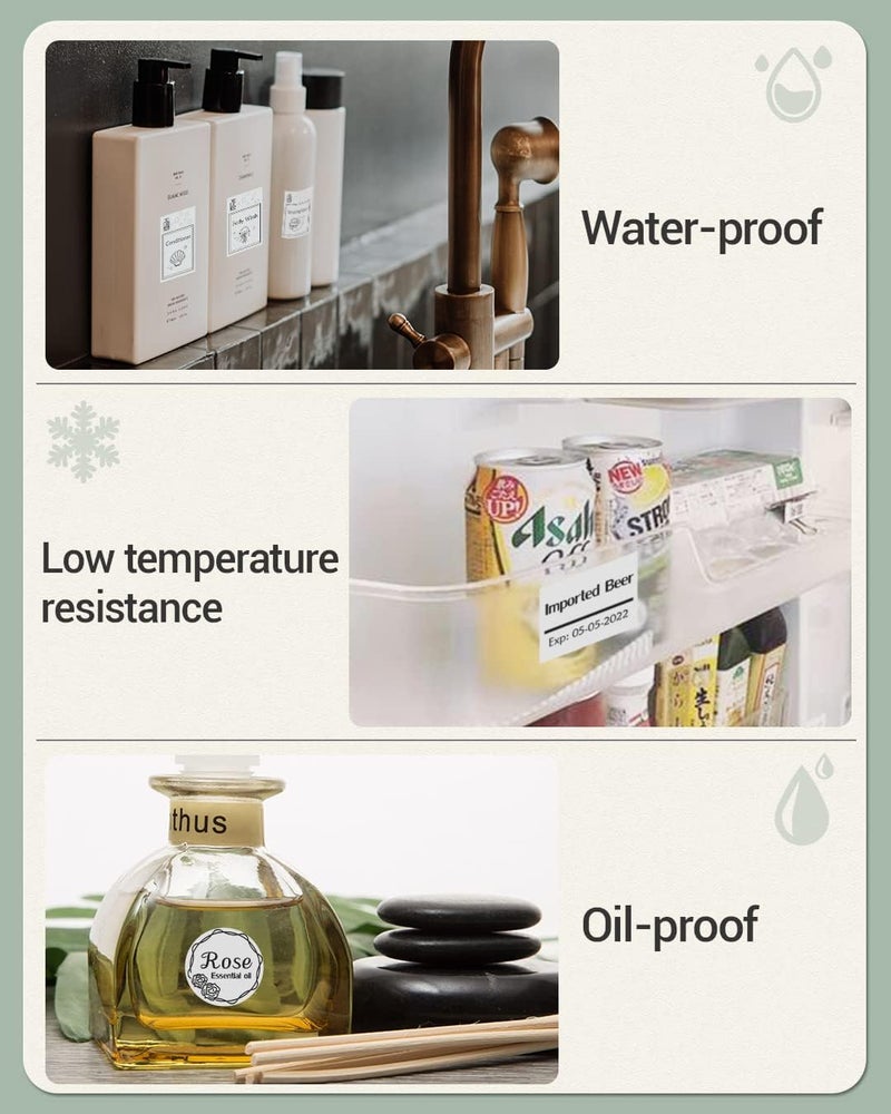 فوميمو ملصق شفاف مربع متعدد الأغراض، ذاتي اللصق، مقاس 40 × 30 مم، 230 ملصقًا/لفة، أسود على أبيض، مناسب للشركات الصغيرة والمنزل والمكتب، 230 ملصقًا/لفة، 3 لفات - Image 4