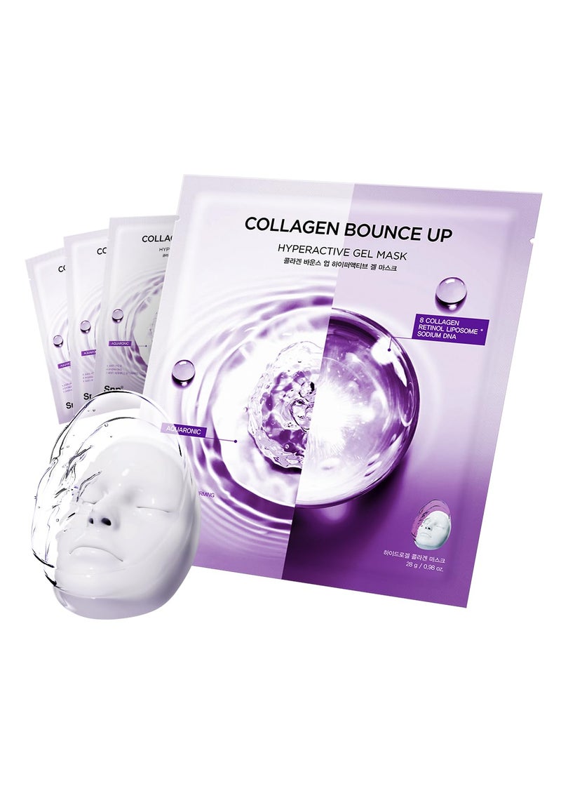 SNP 10,000ppm Deep Collagen + PDRN + Retinol Hydrogel Mask | 8 Layer 125Da Collagen Face Mask | Overnight Facial Mask | Patent Skin Hydration | Hydrating Facial Mask | Face Mask Skin Care | 4 Sheets - Image 1