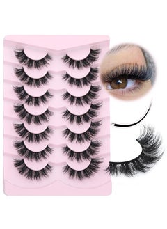 Focipeysa Mink Lashes Natural Look False Eyelashes Fluffy Flat Eyelashes 3D Mink Lashes Wispy Strips Lashes 7 Pairs Multipack by Focipeysa  - Image 1