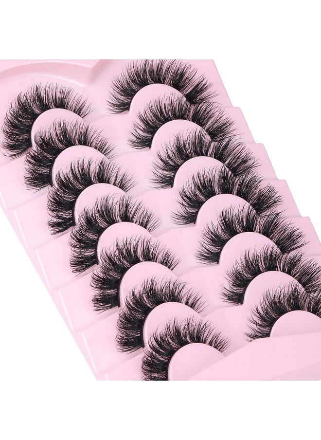 Focipeysa - Mink Lashes Natural Look False Eyelashes Fluffy Flat Eyelashes 3D Mink Lashes Wispy Strips Lashes 7 Pairs Multipack by Focipeysa - Image 1