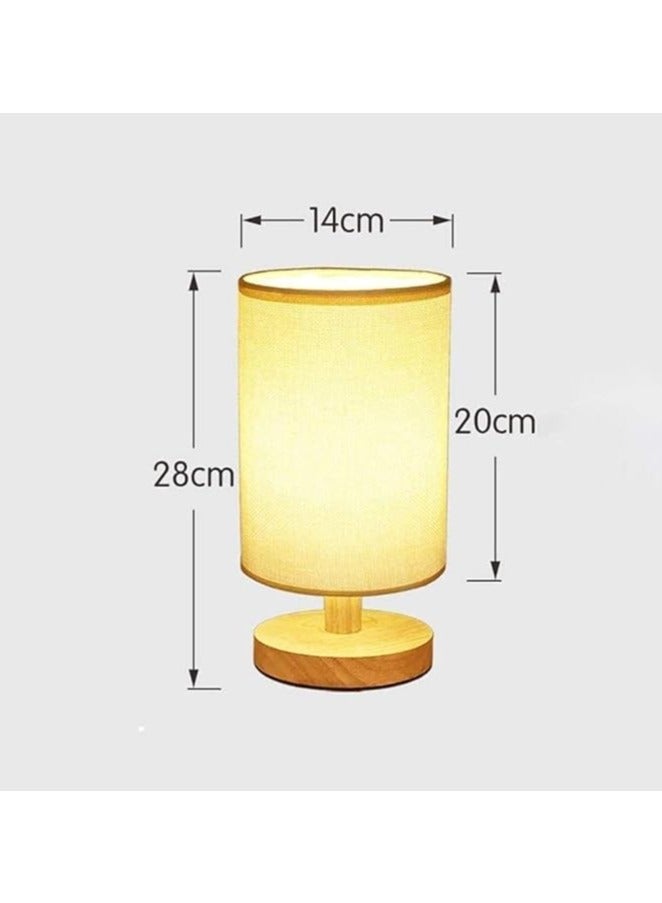 DUNISO Bedside Table Lamp, fabric bedroom lamp with circular lampshade LED chip, and USB linen bedside table lamp, suitable for living rooms, study rooms, and bedrooms. - Image 2