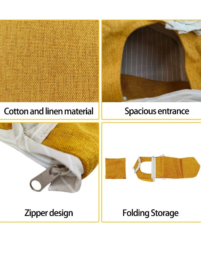 Generic Bird Nest House for Cozy Cotton, Parrot Hanging Hammock Bed, Winter Warm Bird Nest - Breathable Tent Hideaway Snuggle Hut for Lovebird Cockatiels Budgies Cockatoo Conure Hamster Yellow  - Image 3