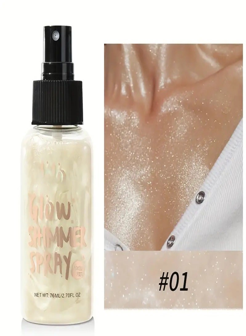 Farah22 Glitter and illuminating body spray silver summer shine - Image 1