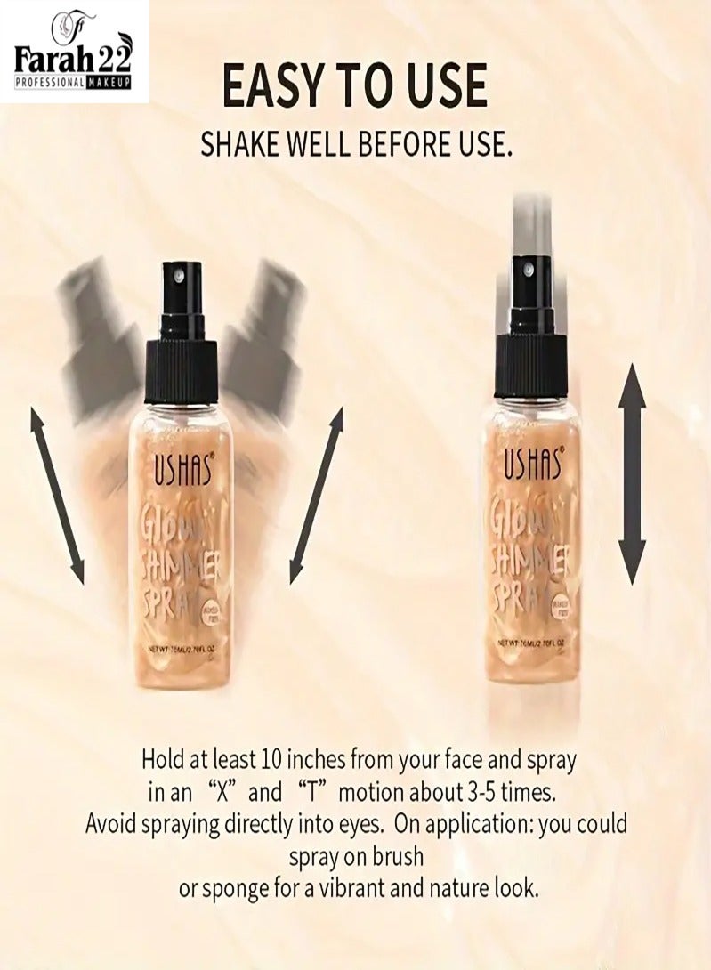 Farah22 Glitter and illuminating body spray silver summer shine - Image 4