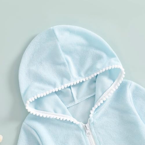 Mubineo Toddler Girl Long Sleeve Swimsuit Beach Dress Cute Cover Ups Ruffle Bathing Suit Cover Up Kimono Kids Swimwear (Blue, 2-3T) - Image 5
