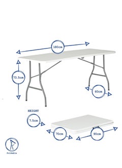 Generic Harbor Housewares Heavy Duty Folding Table - Easy Storage for Office, Workstation, Arts & Crafts, Parties, Restaurants, BBQs, Garden - 6 Feet (180cm), Plastic, White  - Image 2