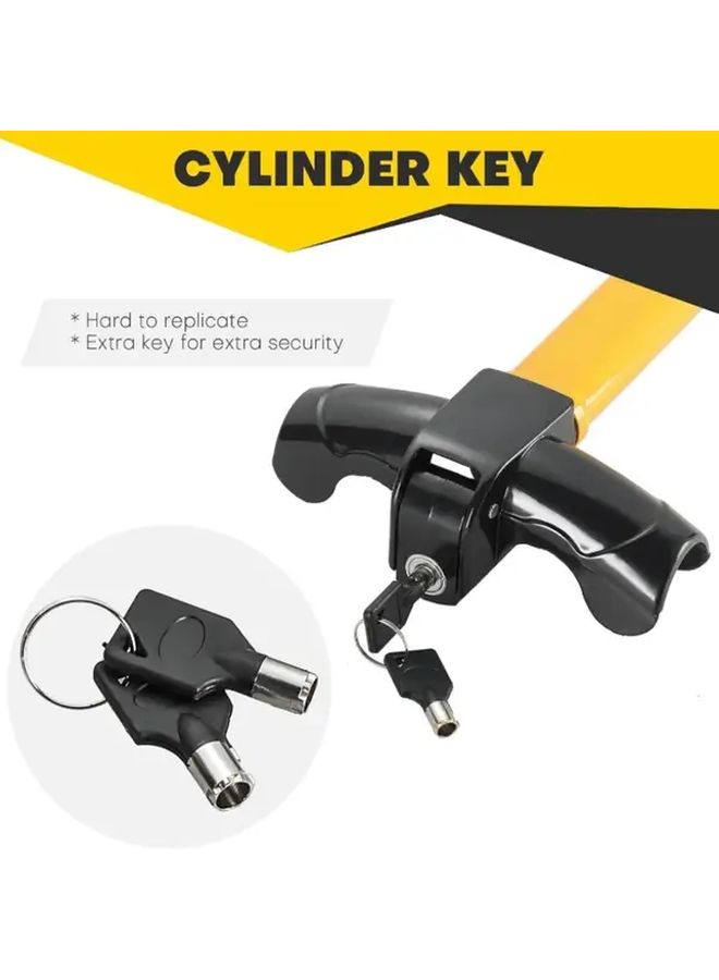 T-Shaped Heavy Duty Steering Wheel Lock for Trucks SUVs Anti Theft with 2 Keys Easy Install - Image 2