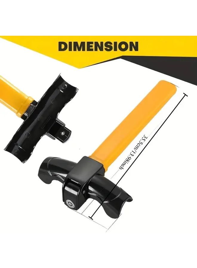 T-Shaped Heavy Duty Steering Wheel Lock for Trucks SUVs Anti Theft with 2 Keys Easy Install - Image 4