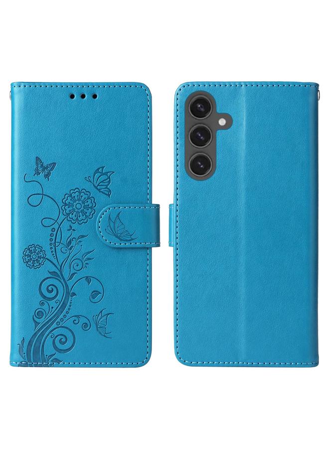 S-TOP Case For Samsung Galaxy S23 FE 5G Embossed Butterfly Flowers Leather Phone Case - Image 3