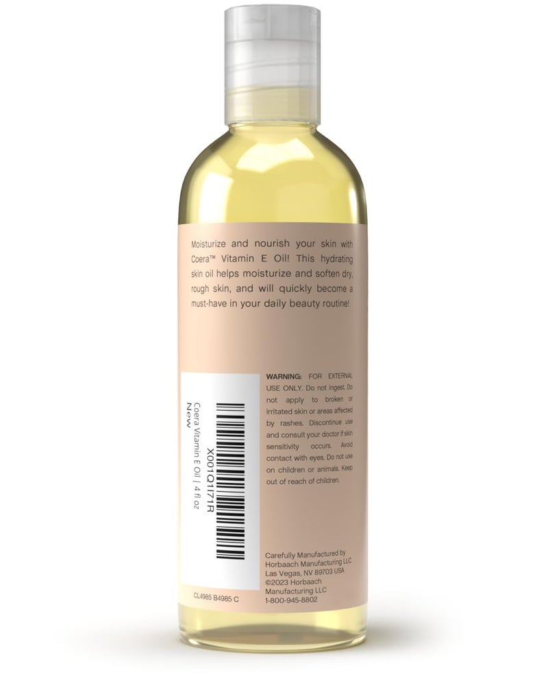 Coera Vitamin E Oil | 5,000 IU | 4 fl oz | Moisturizing & Nourishing Skin Oil for Face, Hands, and Body | Free of Parabens, SLS, & Fragrances - Image 3