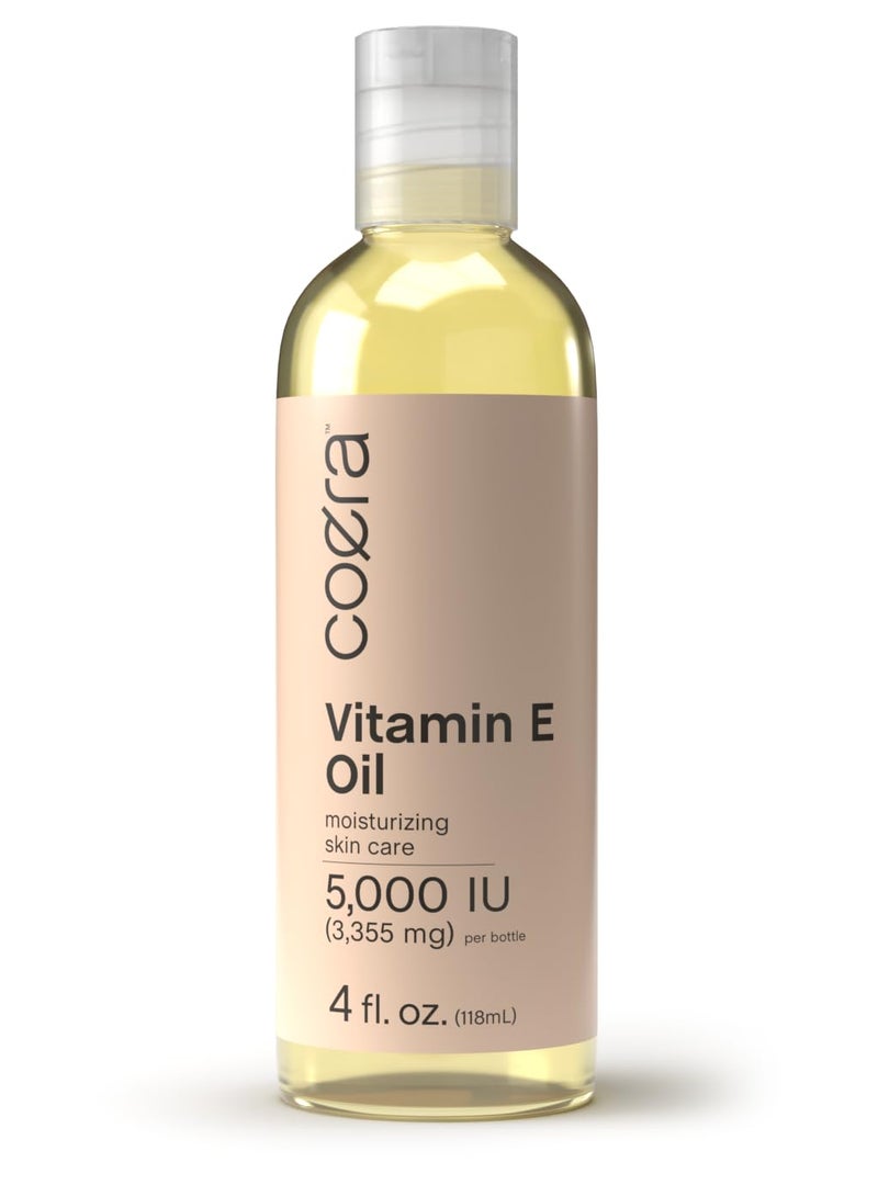 Coera Vitamin E Oil | 5,000 IU | 4 fl oz | Moisturizing & Nourishing Skin Oil for Face, Hands, and Body | Free of Parabens, SLS, & Fragrances - Image 1