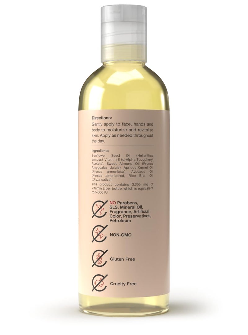 Coera Vitamin E Oil | 5,000 IU | 4 fl oz | Moisturizing & Nourishing Skin Oil for Face, Hands, and Body | Free of Parabens, SLS, & Fragrances - Image 2