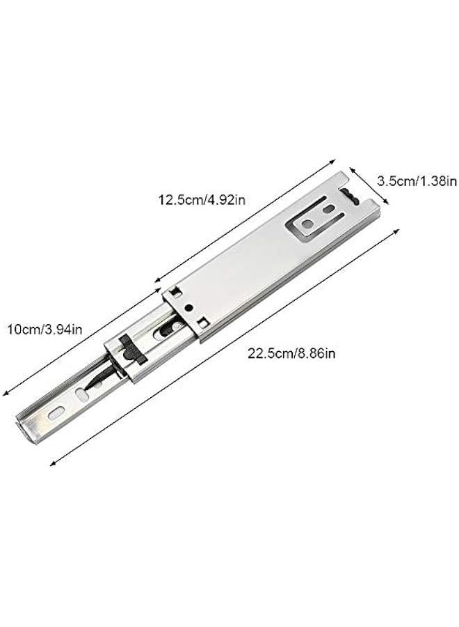2pcs 5in Metal Drawer Slides 3 Section Ball Bearing Telescopic Drawer Slides Side Mount Full Extension Cabinets Closets Runners Slider Rail - Image 4