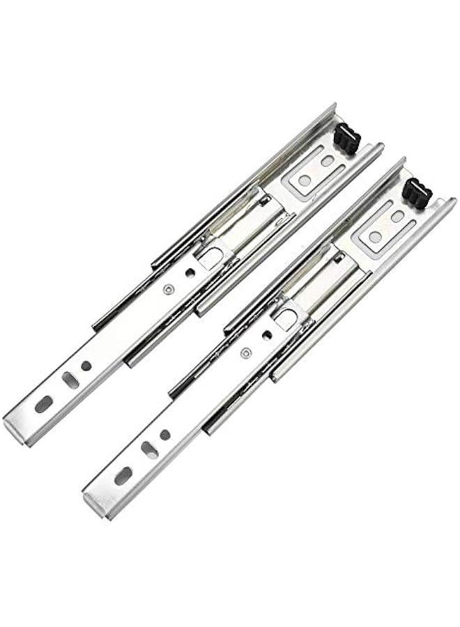 2pcs 5in Metal Drawer Slides 3 Section Ball Bearing Telescopic Drawer Slides Side Mount Full Extension Cabinets Closets Runners Slider Rail - Image 1