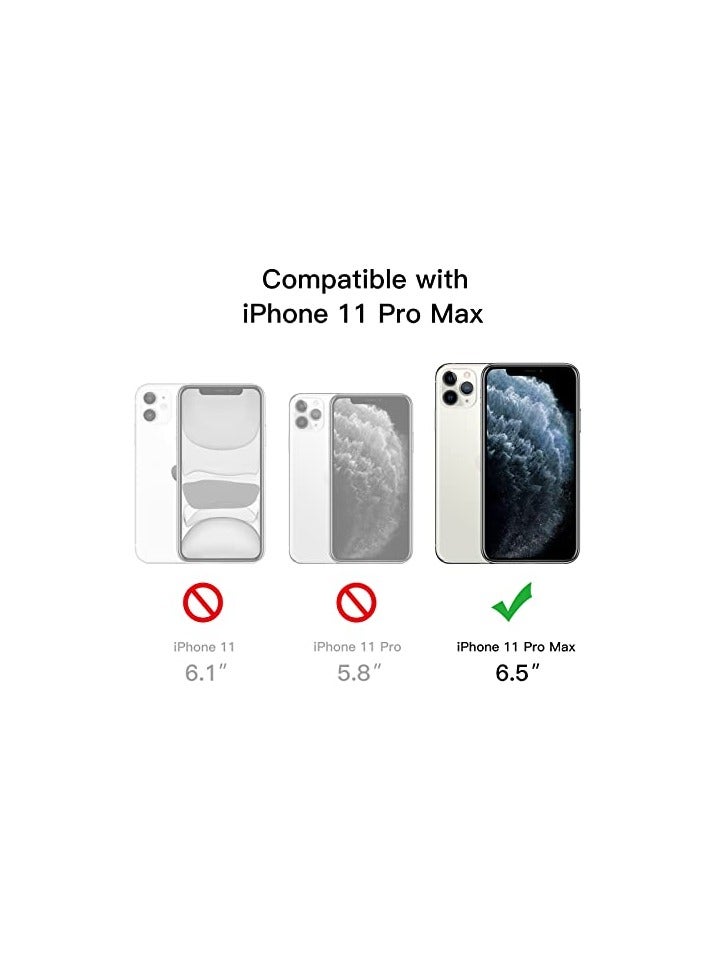 JETech Case for iPhone 11 Pro Max 6.5-Inch with Stand, Support Wireless Charging, Slim Shockproof Bumper Phone Cover, 3-Way Metal Kickstand (Clear) - Image 2