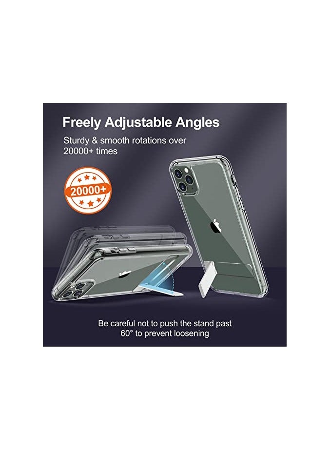 JETech Case for iPhone 11 Pro Max 6.5-Inch with Stand, Support Wireless Charging, Slim Shockproof Bumper Phone Cover, 3-Way Metal Kickstand (Clear) - Image 5