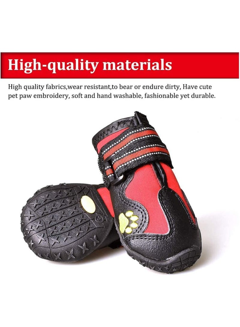 SYOSI Dog Shoes Waterproof Pet Shoes Dog Booties with Reflective Rugged Anti-Slip Sole and Skid-Proof, Heat Protection Breathable Comfortable and Adjustable Outdoor Shoes for Dogs 2 Pairs - Image 2