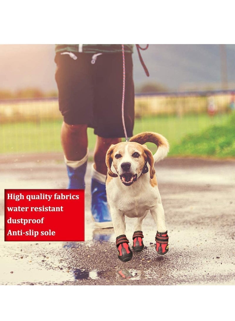 SYOSI Dog Shoes Waterproof Pet Shoes Dog Booties with Reflective Rugged Anti-Slip Sole and Skid-Proof, Heat Protection Breathable Comfortable and Adjustable Outdoor Shoes for Dogs 2 Pairs - Image 4