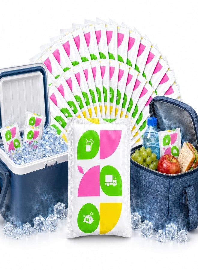 WORLD-BIO Ice Packs for Lunch Boxes, 50 Pack Reusable Leak Resistant Ice Packs for Cooler Bag, Sided Absorption Long Lasting Small Cold Packs for Shipping and Picnic, Soak Required, Small, 4.9" x 3.7" - Image 1