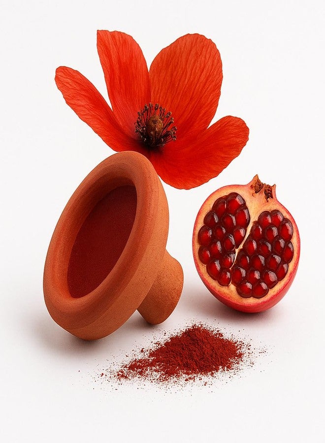 FERIHA Aker Fassi Moroccan Clay Pot Lip Stain - Authentic Organic Lip & Cheek Tint, Long-Lasting Red Color, Buildable & Chemical-Free - Image 1