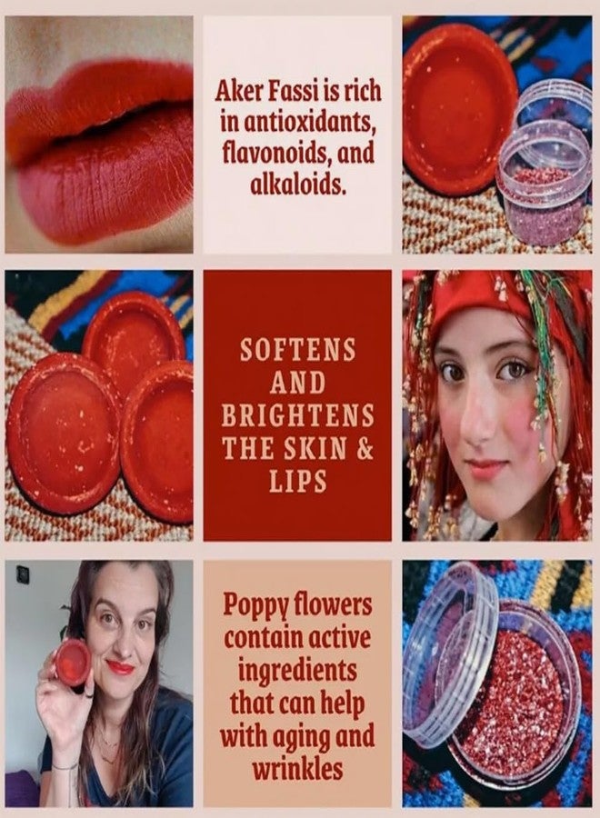 FERIHA Aker Fassi Moroccan Clay Pot Lip Stain - Authentic Organic Lip & Cheek Tint, Long-Lasting Red Color, Buildable & Chemical-Free - Image 5