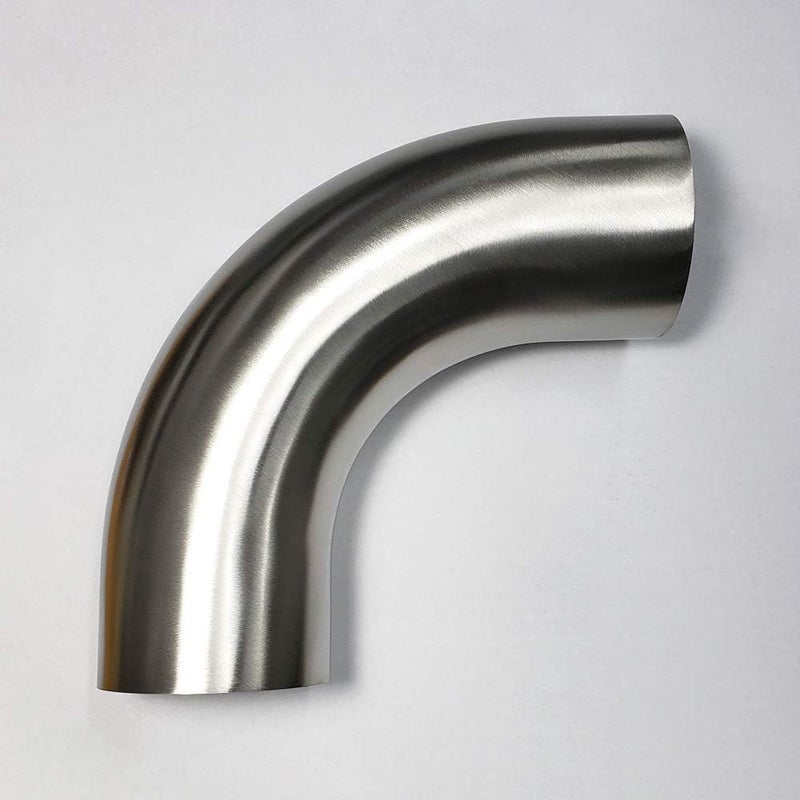 3.5" Stainless 90° Mandrel Bend Elbow - 1.5D Loose Radius - 16GA/.065" Wall - 2" Leg - SS304 -