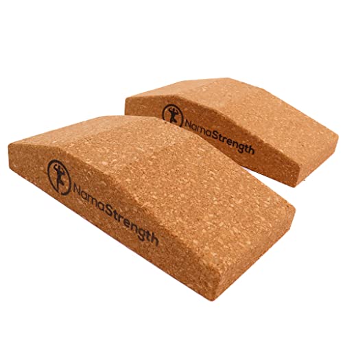 NamaStrength Cork Yoga Wedge Block - Non-Slip Wrist Support, Set of 2 - Image 1