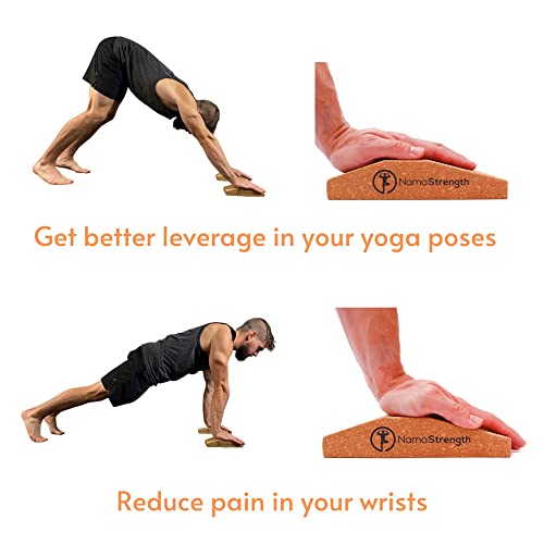 NamaStrength Cork Yoga Wedge Block - Non-Slip Wrist Support, Set of 2 - Image 2