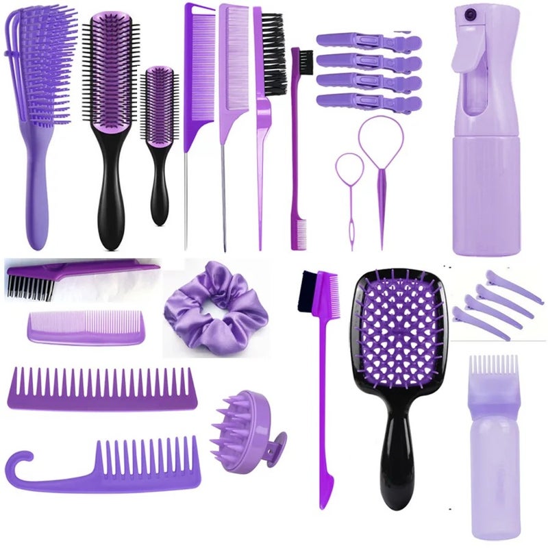 Y&D Professional Salon Hair Brush Set: Wet & Dry Detangling Comb, Styling Tools & Hair Accessories Collection - Image 3