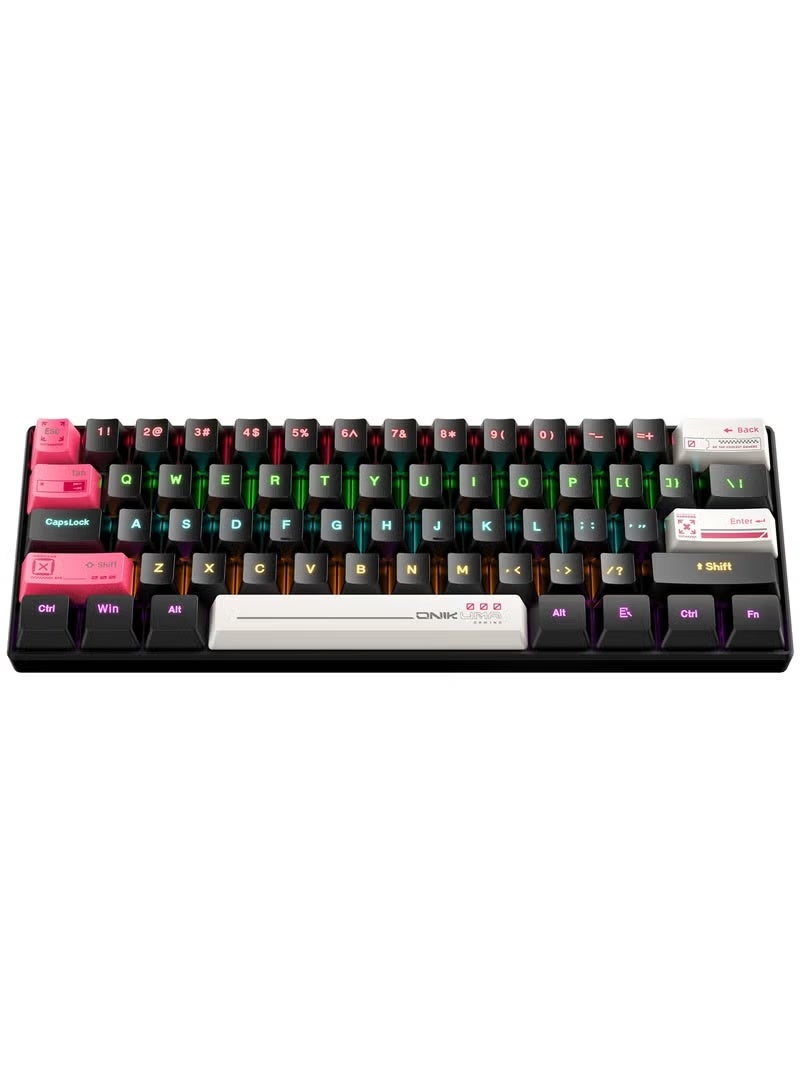 onikuma G55 Mechanical Gaming Keyboard,61 Keys Ultral Compact Wired Keyboard with RGB Backlit,Easy to Carry on Business Trip,for PC/Mac Gamer - Image 1