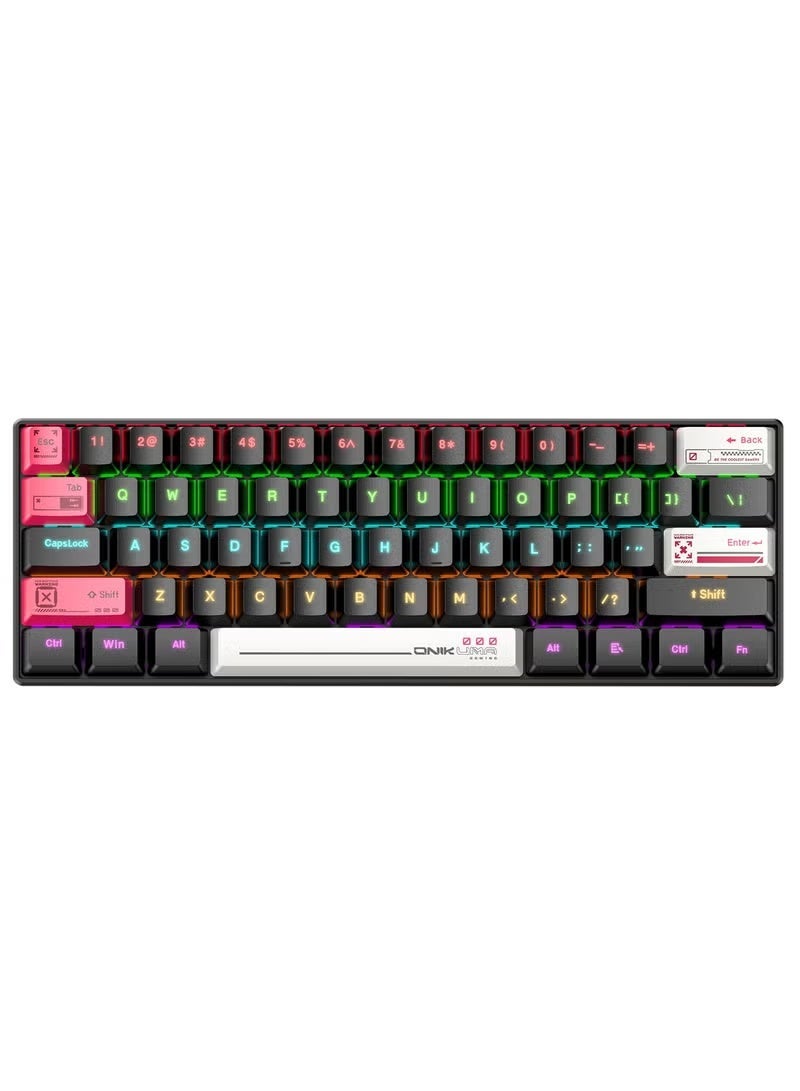 onikuma G55 Mechanical Gaming Keyboard,61 Keys Ultral Compact Wired Keyboard with RGB Backlit,Easy to Carry on Business Trip,for PC/Mac Gamer - Image 2