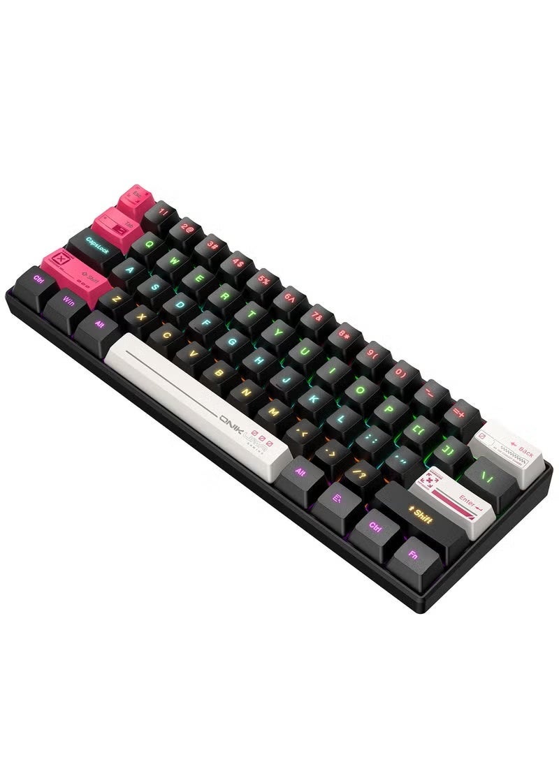 onikuma G55 Mechanical Gaming Keyboard,61 Keys Ultral Compact Wired Keyboard with RGB Backlit,Easy to Carry on Business Trip,for PC/Mac Gamer - Image 3