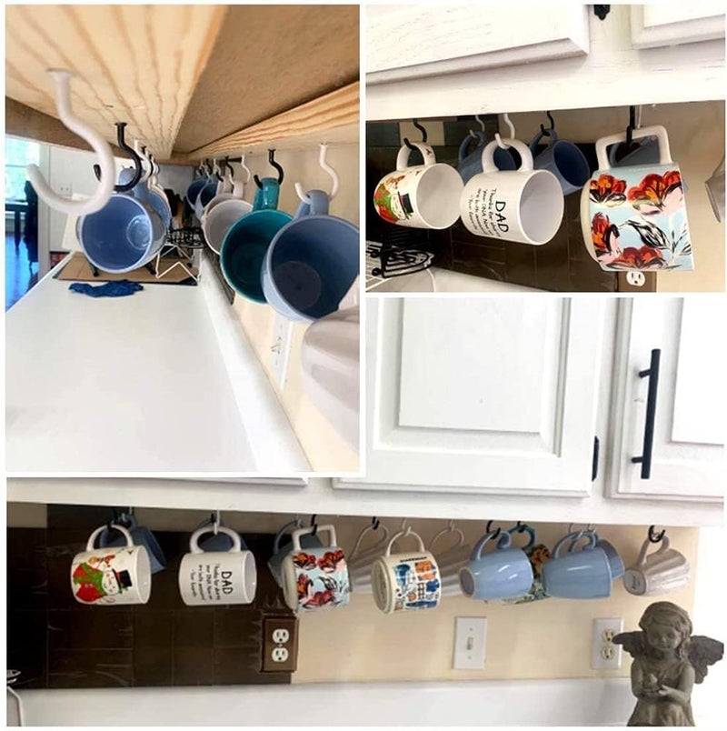 Zikra Ceiling Hooks, 10 Pcs 2.9 Inch Vinyl Coated Planter Hanging Hooks Ceiling Cup Hooks for Hanging Plants, Mugs, Wind Chimes, Utensils, Indoor and Outdoor Use - Image 5