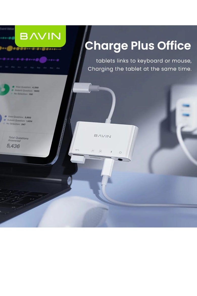 Bavin 5 in 1 Type C Multi-Function High Speed 3.0 Card Reader Compatible with USB, Audio, SD, TF Card - Image 5