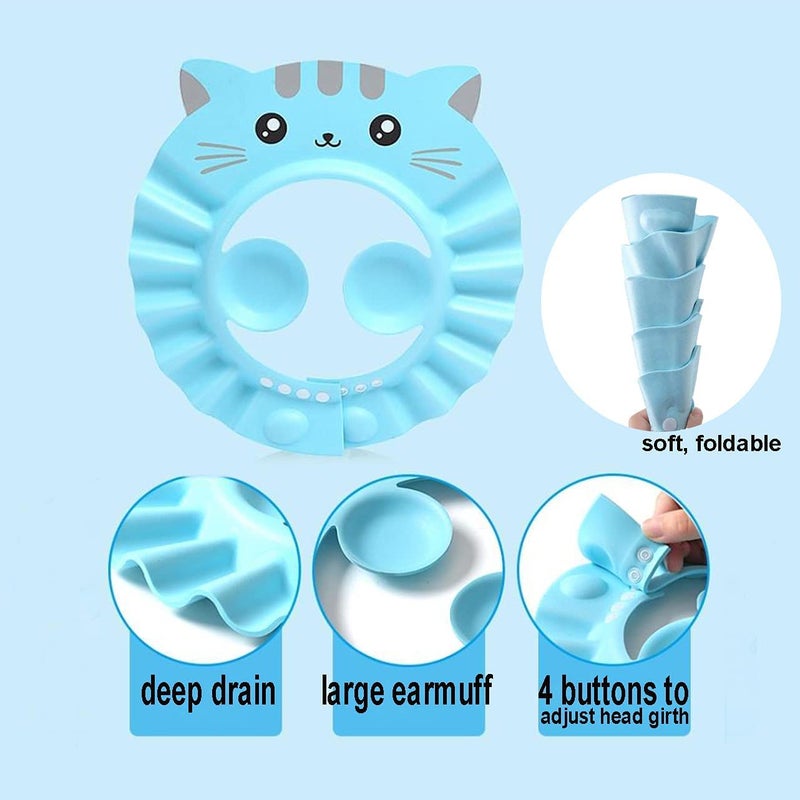 PENINSULA LOVE Baby Shampoo Cap Waterproof Baby Shower Cap Adjustable Bathing Hat Visor Hat with Ear Muffler for Toddler Infants Kids - Image 2