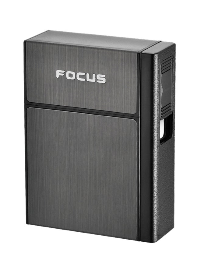 فوكس صندوق تخزين لتوزيع السجائر مع ولاعة USB فضي 60x92x67.5مم - Image 1