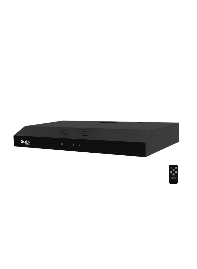 بيورتي شفاط مطبخ 60 سم بمدخنة سعة 450 متر مكعب 3 سرعات اسود