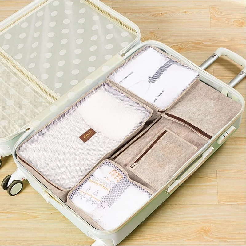 مور بيبي Purple Baby Birth Bag Multi-Useful Organizer 6 Pieces Felt (Leather Detail)