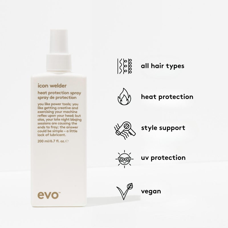 EVO Icon Welder Heat Protection Spray - Full Size Heat Protectant To Protect Against UV Damage, Provide Style Control & Touchable Finish - 6.7fl.oz - Image 3