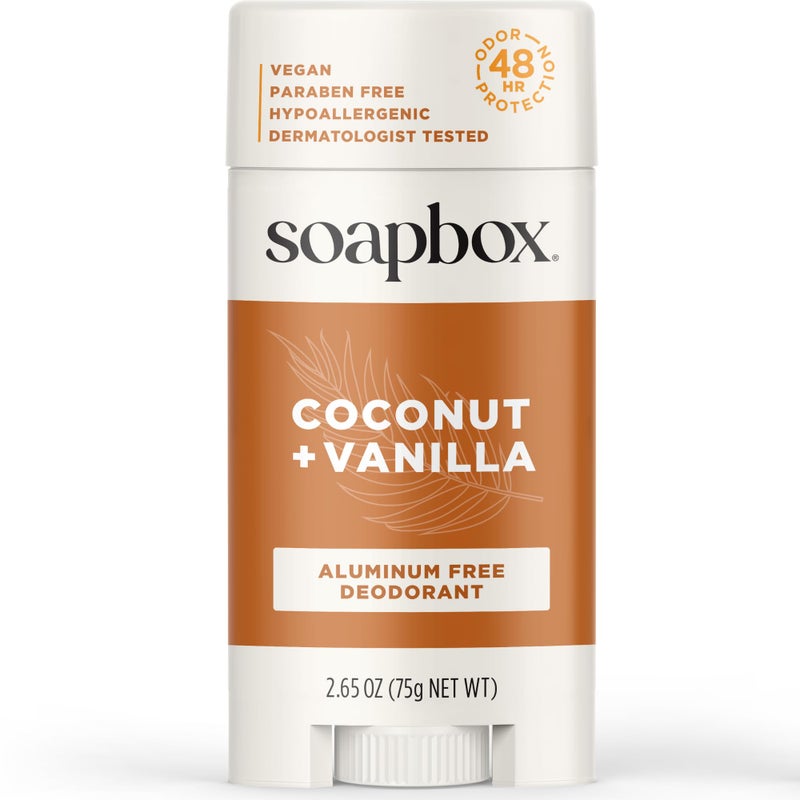 Soapbox Aluminum Free Deodorant Coconut  Vanilla Scented Deodorant Scented AluminumFree Natural Deodorants 265oz