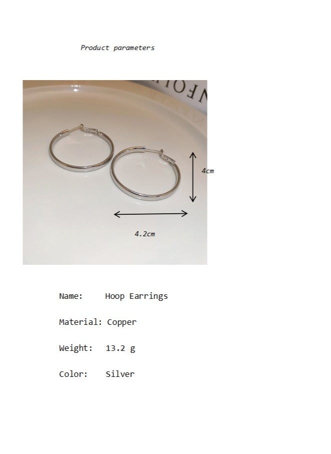 Generic - Silver Punk Hoop Earrings - Image 1