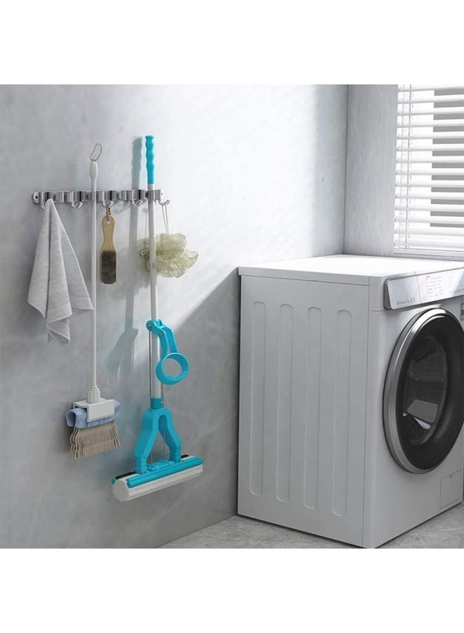 Broom Mop Holder Wall Mount Stainless Steel Tool Hanger Storage Organizer for Home, Kitchen, Garage, Garden, Laundry Room, Bathroom Organization and Storage(4 Racks 5 Hooks) - Image 4