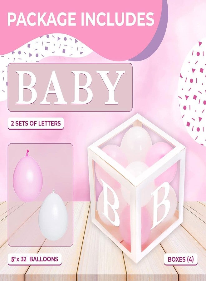 Vellax Baby Shower Boxes with Letters - White Boxes with Pink & White Balloons - 44-Piece Gender Reveal & Party Decoration Set by Vellax-Piece Gender Reveal & Party Decoration Set by Vellax - Image 3