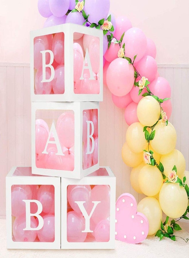 Vellax Baby Shower Boxes with Letters - White Boxes with Pink & White Balloons - 44-Piece Gender Reveal & Party Decoration Set by Vellax-Piece Gender Reveal & Party Decoration Set by Vellax - Image 2