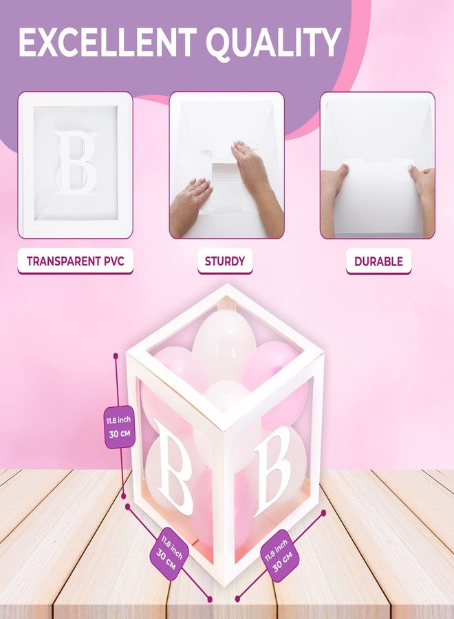 Vellax Baby Shower Boxes with Letters - White Boxes with Pink & White Balloons - 44-Piece Gender Reveal & Party Decoration Set by Vellax-Piece Gender Reveal & Party Decoration Set by Vellax - Image 4