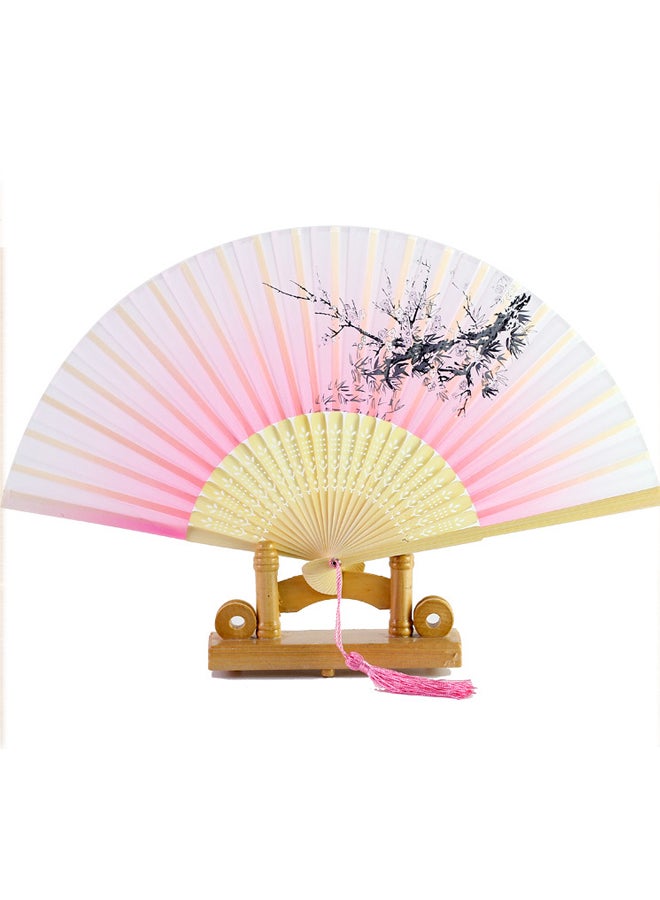 Ancient Folding Bamboo Fan Chinese Style Foldable Fan Student Gift Fan - Image 1