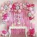 MEBAY 157Pcs Pink Cow Print Balloons Garland Arch Kit with Pink Fringe Curtain for Cowgirl Baby Shower First Rodeo Farm Wedding Birthday Party Decorations - Image 2
