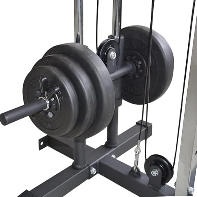 rayihni Wall Mounted Lat Pulley System – Strength Training Cable Machine Tower For Home Gym, Fits 1” & 2” Plates, With 2 Nylon Handles & Universal Attachment Points - Image 5