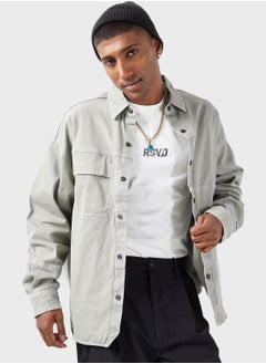 izzue Washed Twill Panel Shirt  - Image 1